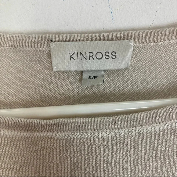 Kinross Linen Pullover Sweater Striped Womens Small Boatneck Beige Lightweight - Picture 7 of 11